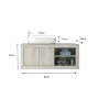Ensemble salle de bain BASIC pin blanc, 92 x 47 x 45 cm